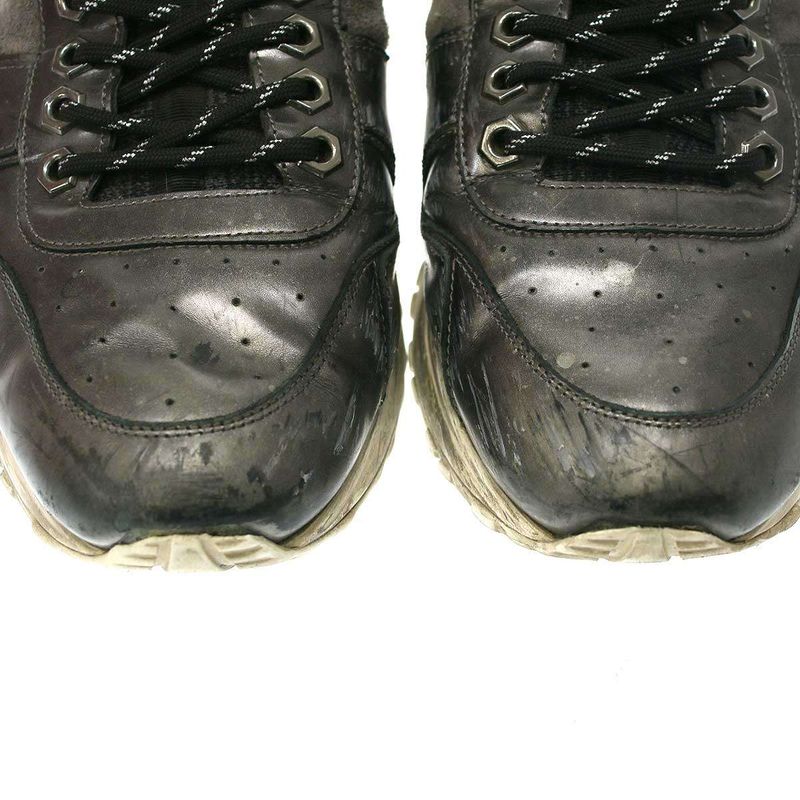 Louis Vuitton Runway Line Suede Switched Sneakers Gray Silver 8 1 2
