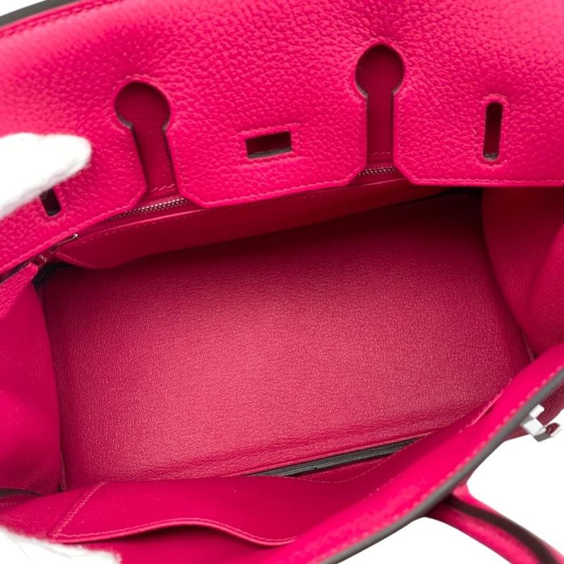 Hermes Handbag Birkin 25 K Engraved Togo Rose Mexico Pink Silver Hardware Hermes
