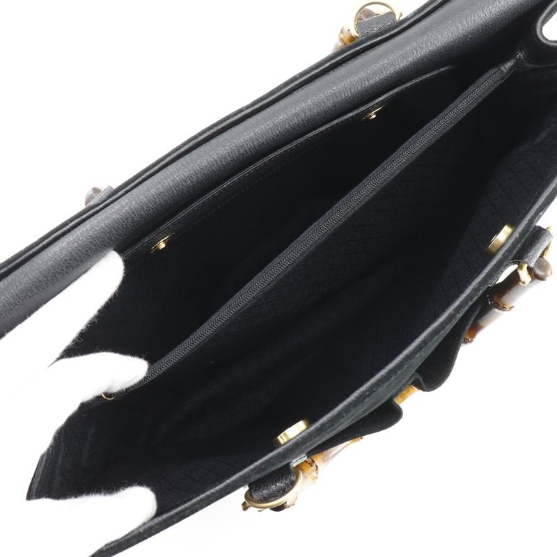 Gucci Bamboo Tote Old Gucci Suede Black Women's Tote Bag