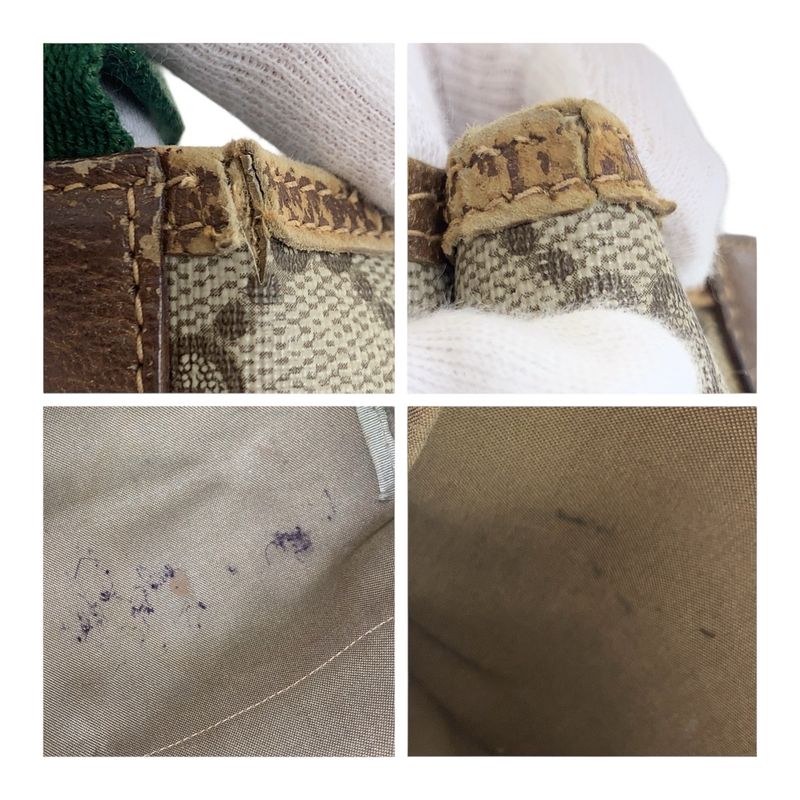 Gucci Old Gucci Sherry Line Beige Gold Hardware GG Plus/leather 3902003 Tote