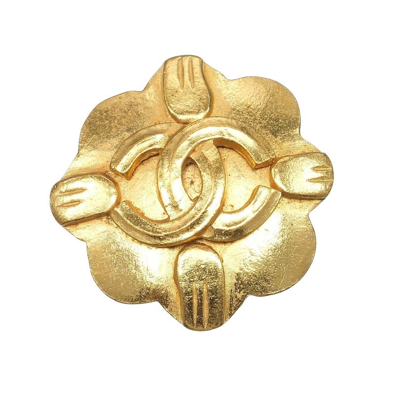 Chanel Coco Mark Vintage *only One Side Gold Plated 96P Ladies 8.3g Earring