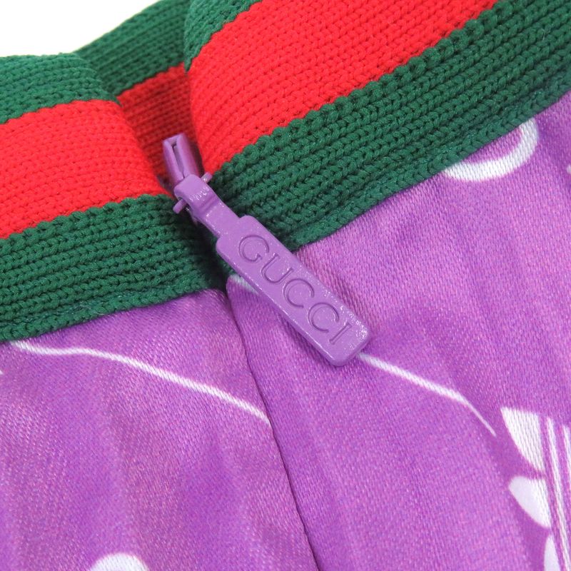 Gucci Adidas 696770 Webline GG Logo Trefoil Long Skirt Pleated Skirt Purple 42