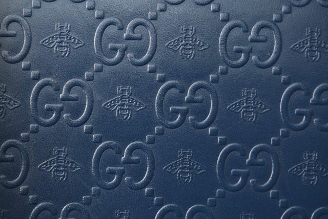 Gucci Wallet Unisex Long Wallet Round Zipper Leather Bee And GG Blue 406609