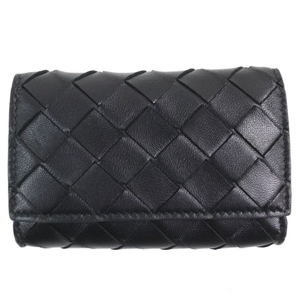 Bottega Veneta Intrecciato Compact Wallet Leather Coin Case Black Storage With