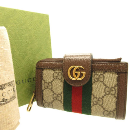 Gucci Ophidia 699353 GG Marmont Compact Wallet GG Canvas Leather Beige Brown