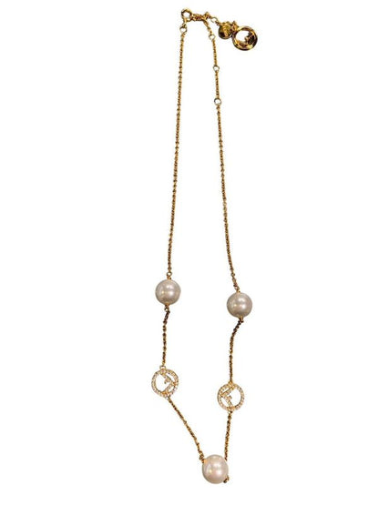 1613 Fendi Necklace -- Pearl Gld F Is Fendi Bijoux 1a3820 Never Used