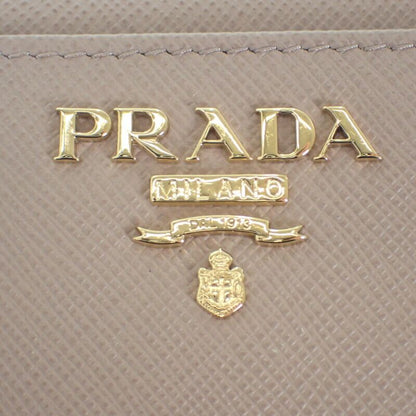 Prada L Shaped Zipper Coin Purse 1ml025 Coin Case Saffiano Cypria Pink Beige