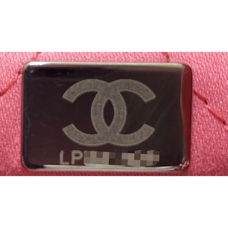 Chanel 22 Mini Handbag Shoulder Bag As3980 Shiny Calfskin Logo Chain Pink