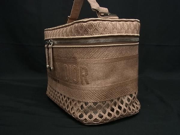 Christian Dior Christian Dior Canvas Handbag Vanity Bag Makeup Pouch Pink