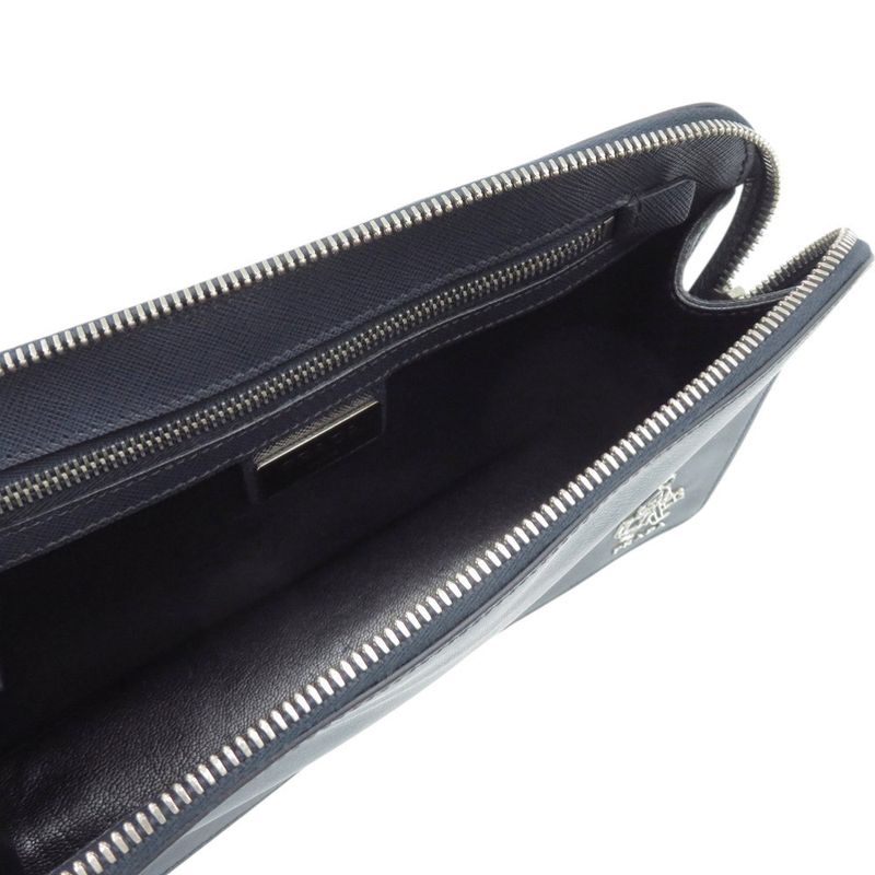 Prada Clutch Bag 2vf056 Saffiano Navy Blue Second Bag 0450prada
