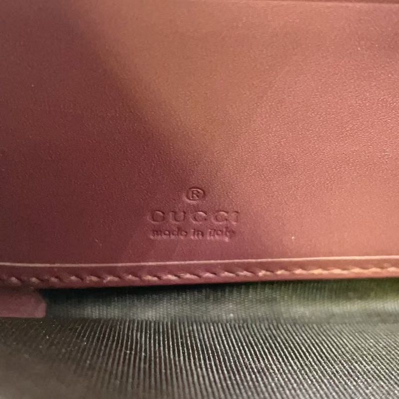 Gucci GG Blooms Round Zipper Leather X PVC Beige Wallet Silver