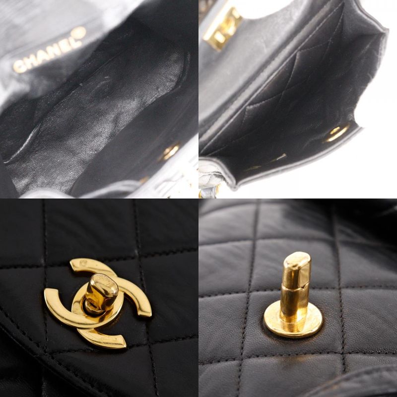 Chanel Matelasse Vintage Lambskin Black Women's Backpack/daypack