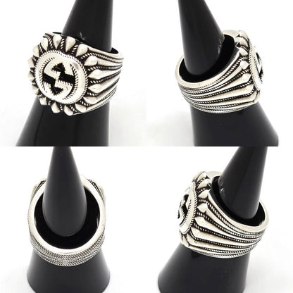 Gucci Interlocking G Signet Ring 10 Approx 10 Star Ring Silver Sv925 Engraved