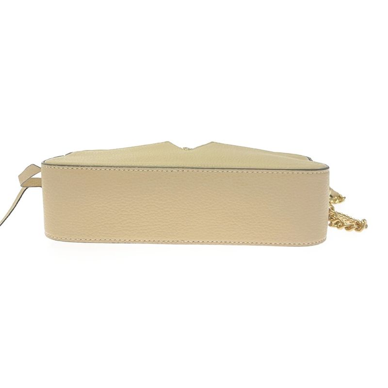 Versace Leather Virtus Chain Shoulder Bag Beige 412403 Shoulder Bag