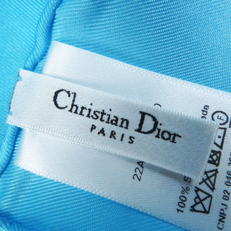 Christian DIOR 2022 D-jungle Pop Silk 100% Zebra Print Scarf Light Blue Purple