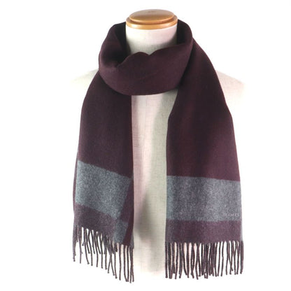 Hermes H Passant 100% Cashmere Current Model Logo Embroidery Fringed Scarf