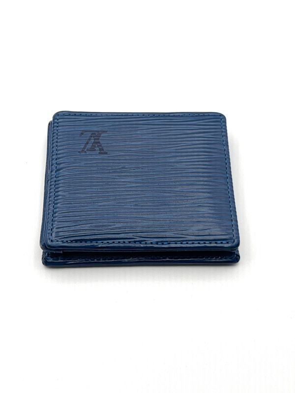 Louis Vuitton Coin Case Coin Case Portmonnais Bois Epi Blue M63695 07bs258