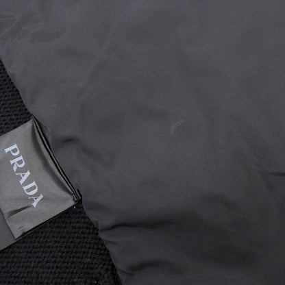 Prada 2018 Umc898 Nylon Quilted 100% Wool High Neck Driver's Knit Sweater 46 M