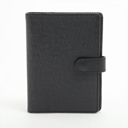 Louis Vuitton Taiga Agenda PM R20426 Notebook Cabas - Black - Made In Spain