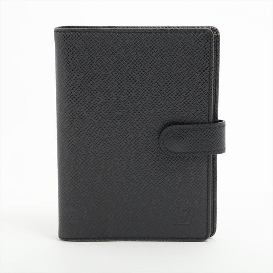 Louis Vuitton Taiga Agenda PM R20426 Notebook Cabas - Black - Made In Spain