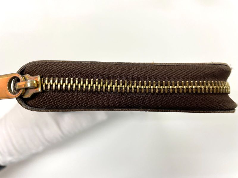 Louis Vuitton Damier Zippy Organizer Round Zip Wallet Long Wallet N60003 Brown