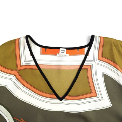 Hermes Twill Raine V-Neck Knit Sweater Mix 40