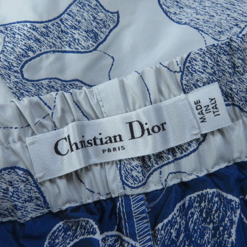 Christian DIOR 047p21a2863 Camouflage Pattern Shorts With Logo Charm Grey Navy