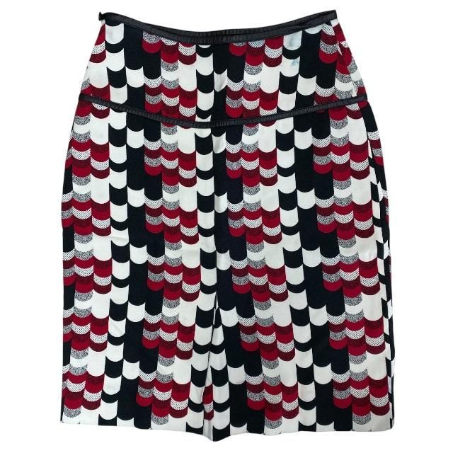Prada Skirt Bottoms Knee-length Skirt Total Pattern Rayon Multicolor [size 38]