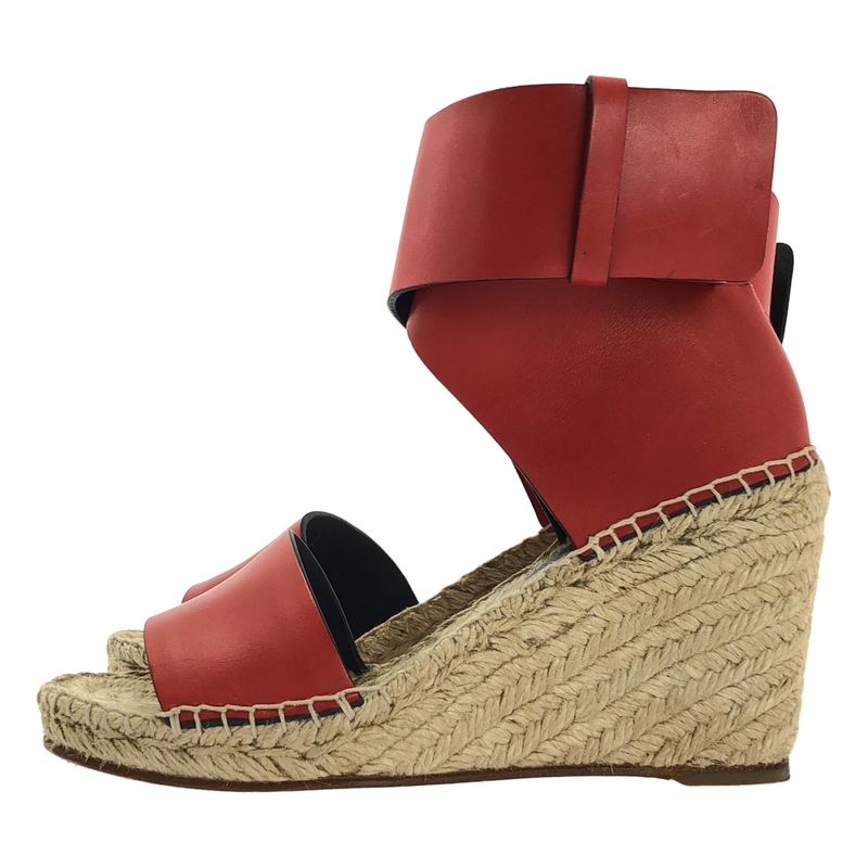 Celine By Phoebe Philo Phoebe Ankle Strap Wedge Sole Sandals - 36 - Beige Red -