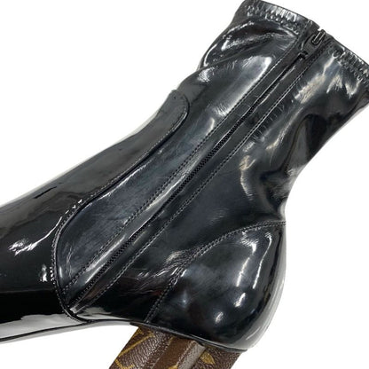 Louis Vuitton Silhouette Line Monogram Boots Short Boots Shoes Patent Black