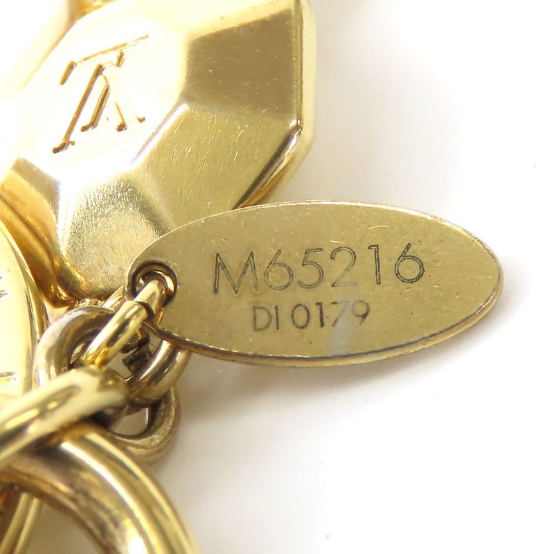 Louis Vuitton Key Holder LV Faceted M65216 Metal Gold Bag Charm Accessories