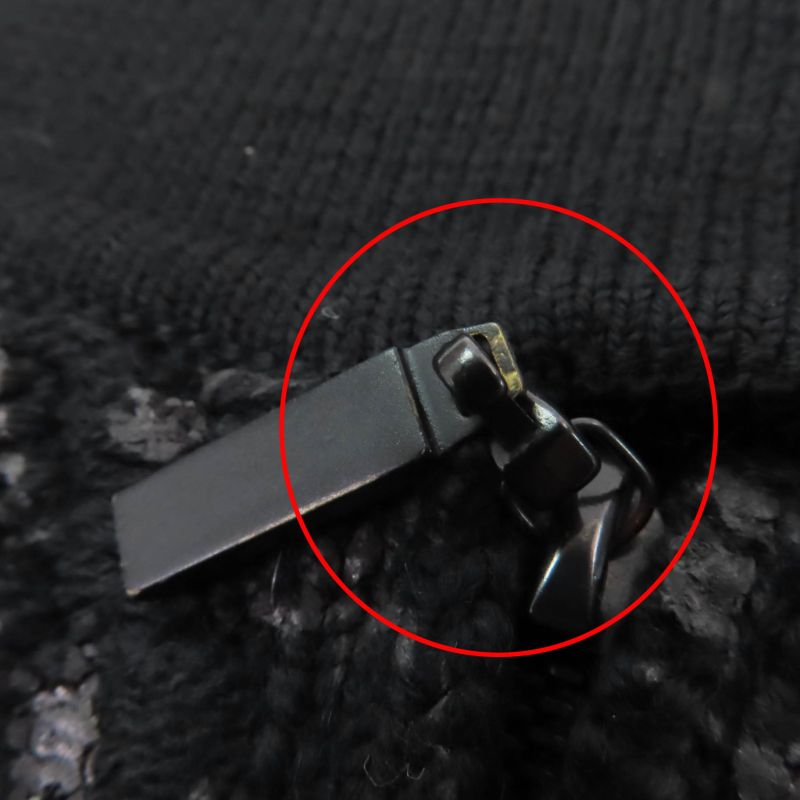 CHANEL P42496k04282 100% Wool Bijoux Coco Mark Button Knit Skirt Black 38 Made