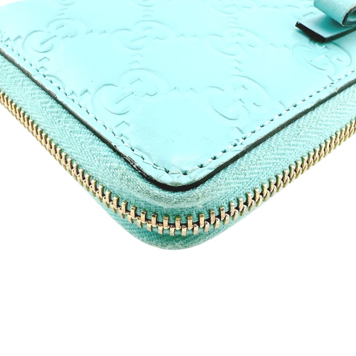 Gucci Guccissima Round Long Wallet GG Light Blue