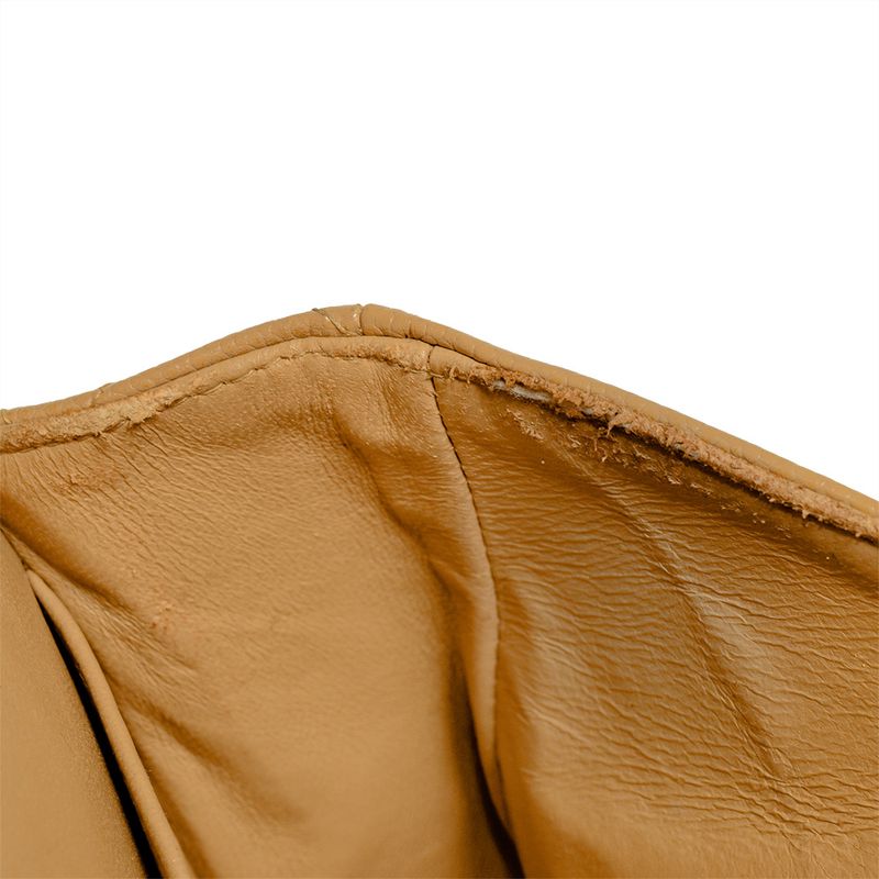 Chanel Matelasse 25 W Flap Chain Shoulder Bag Lamb Skin A01112 Beige Silver