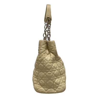 Dior/christian Dior Tote Bag Canage Stitch Ivory Chain Shoulder/silver Hardware