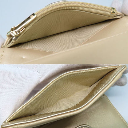 Chanel Classic Small Wallet Ap1991 Matelasse Card Bifold Gold Mini