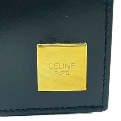 Celine Bifold Wallet - Black And Gold Leather