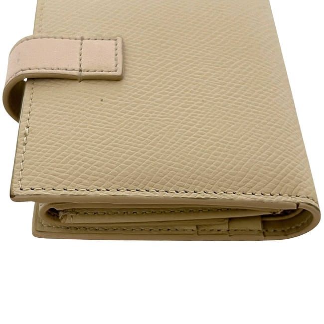 Celine Bifold Wallet Small Strap Wallet Cream Beige