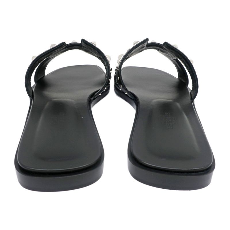 Hermes Oran Studded Sandals Size 38 Black Women's Apparel Women's Shoes