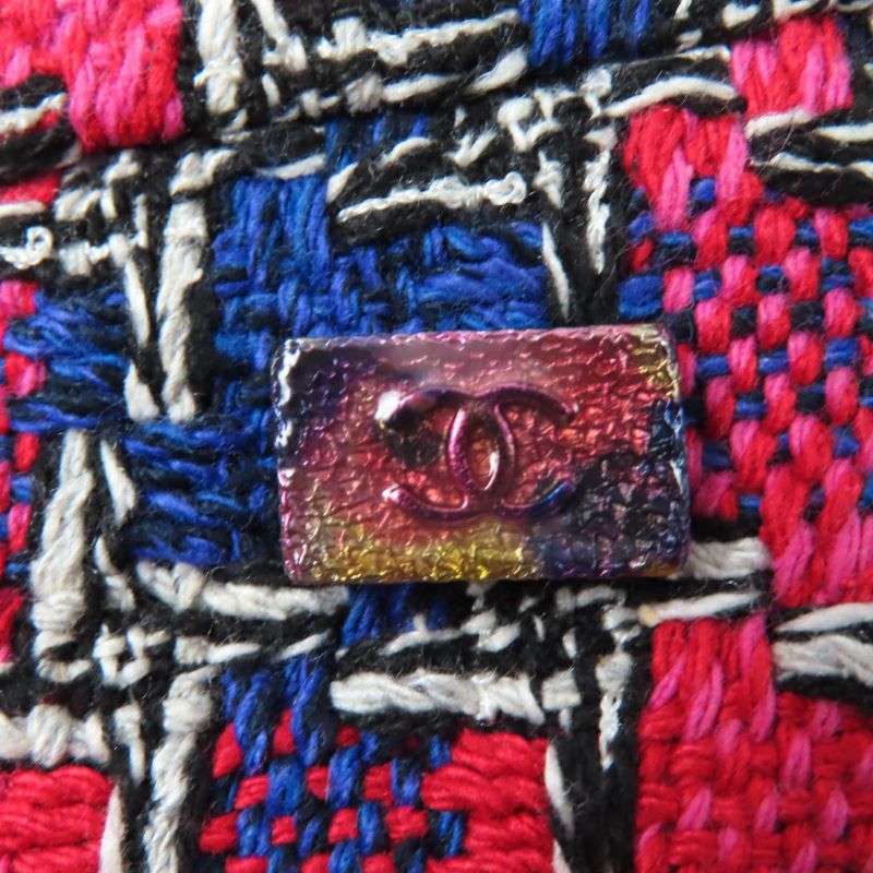 CHANEL P51393v38323 Silk Cotton Coco Mark Button Tweed Tight Skirt Multicolor