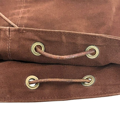 Hermes Drawstring Backpack Porochon Mimir PM Brown Excellent Condition Cotton