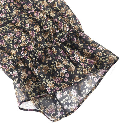 Celine 100% Silk Flower Print Floral Pattern Frilled Collar Logo Button Chiffon