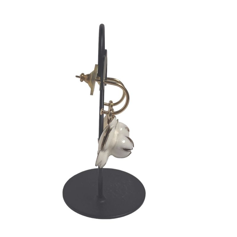 Chanel Coco Mark 02P Large Shaking Hoop Earrings Camellia Earrings Chanel