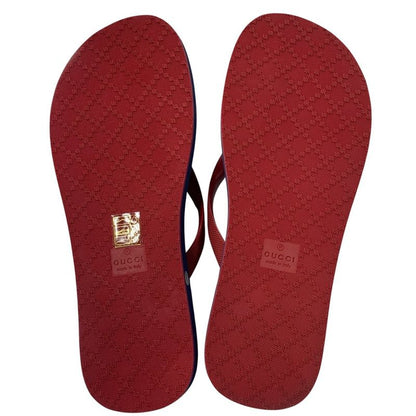 2767 Gucci Flip Flops GG Men's 283029 GG Partan Size 8 Approx 27cm (10.63in)