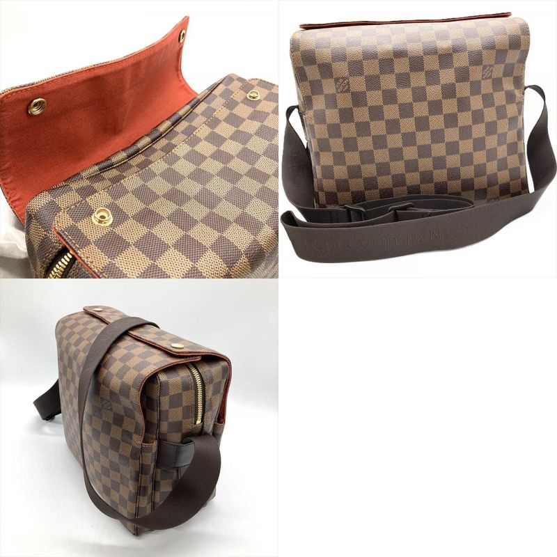 Louis Vuitton Naviglio Shoulder Bag Damier Ebène N45255 Brown Gold Hardware