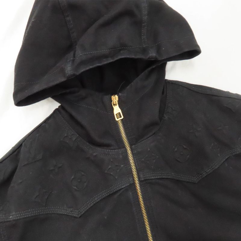 Louis Vuitton Monogram Detail Dead Denim Jacket 1aa4oj 46 Black