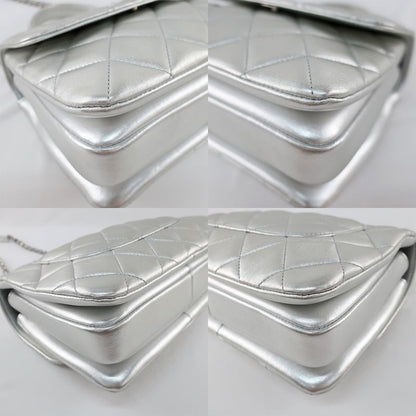 Chanel Trendy CC Top Handle Flap Bag 2WAY Shoulder Bag Silver Color