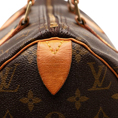 Louis Vuitton Monogram Speedy 30 M41526 Brown PVC Leather Women Louis Vuitton