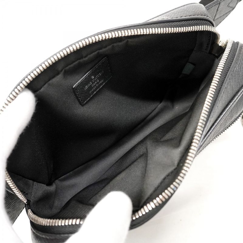 Louis Vuitton Waist Bag Taiga Llama Bum Bag Outdoor M30245 Black Men's