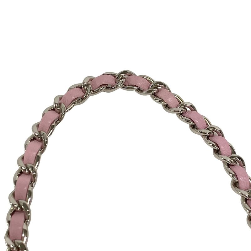 Chanel Wallet Boy Chanel Pink X White X Multi Chain Wallet / Silver Hardware